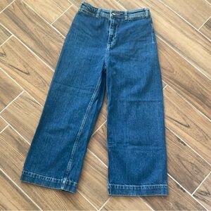 FREE PEOPLE Wide-Leg Blue Denim Jeans